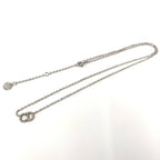 Dior Necklace CD Logo Rhinestone Plated Silver — view 3