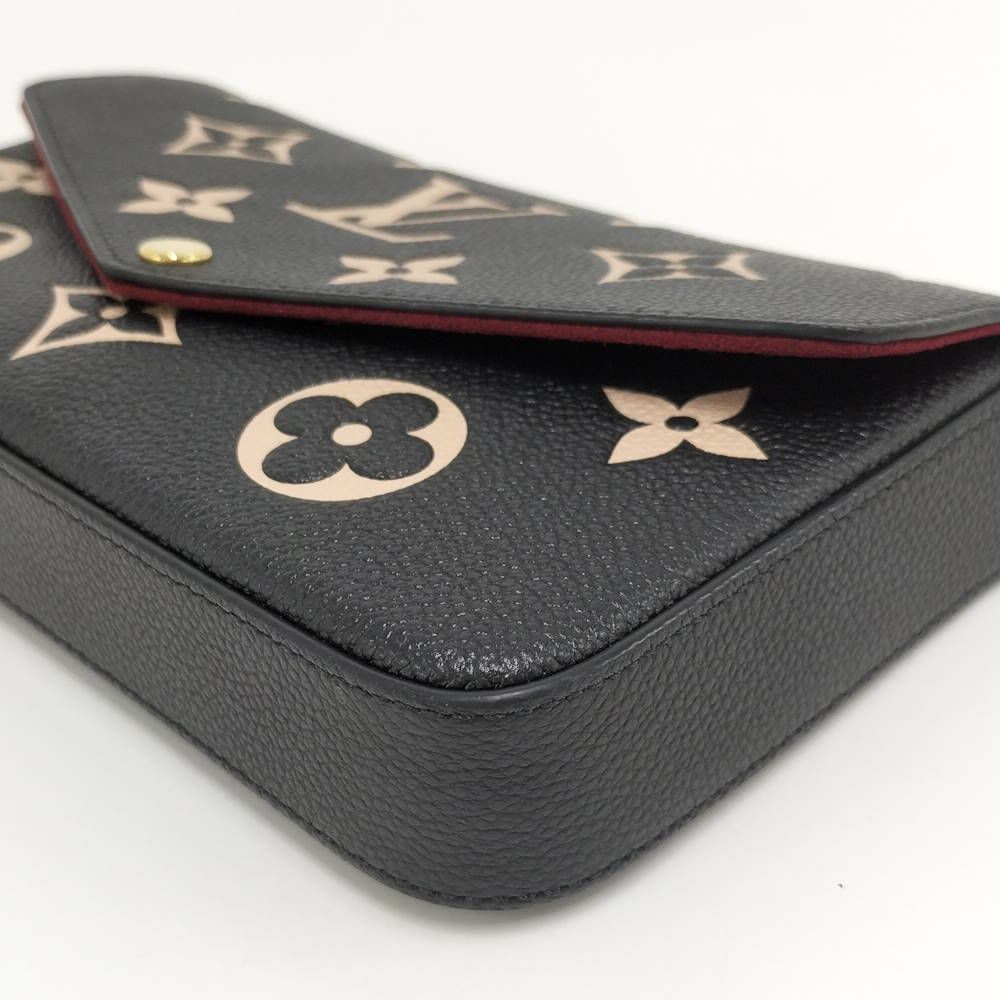 Louis Vuitton Pochette Felicie Chain Shoulder Bag Monogram Empreinte Black Beige — view 4