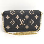 Louis Vuitton Pochette Felicie Chain Shoulder Bag Monogram Empreinte Black Beige — view 2