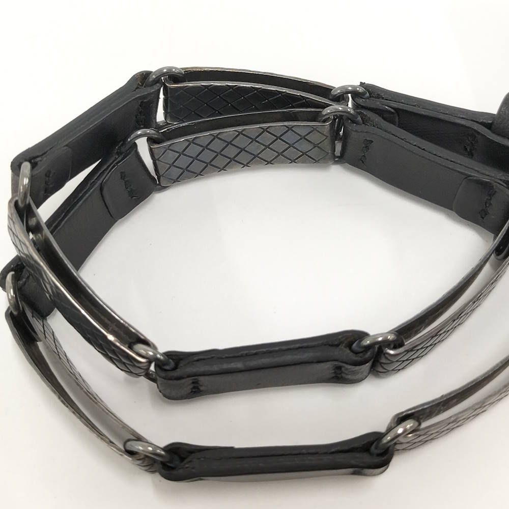 Bottega Veneta Bracelet Leather Black Silver — view 9
