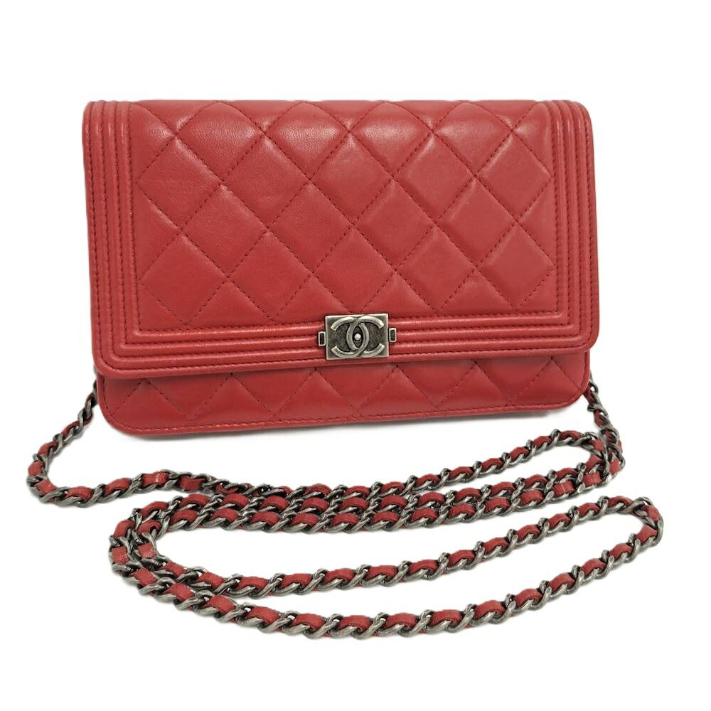 Chanel Boy Chain Wallet Lambskin Shoulder