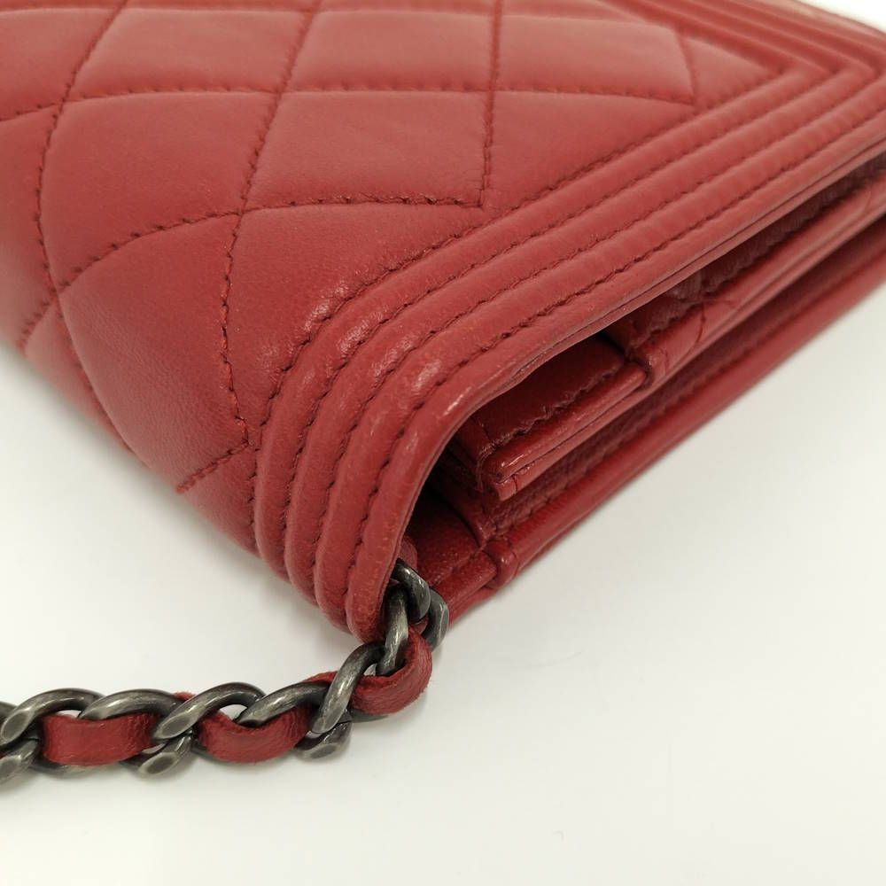 Chanel Boy Chain Wallet Lambskin Shoulder — view 5