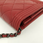 Chanel Boy Chain Wallet Lambskin Shoulder — view 5