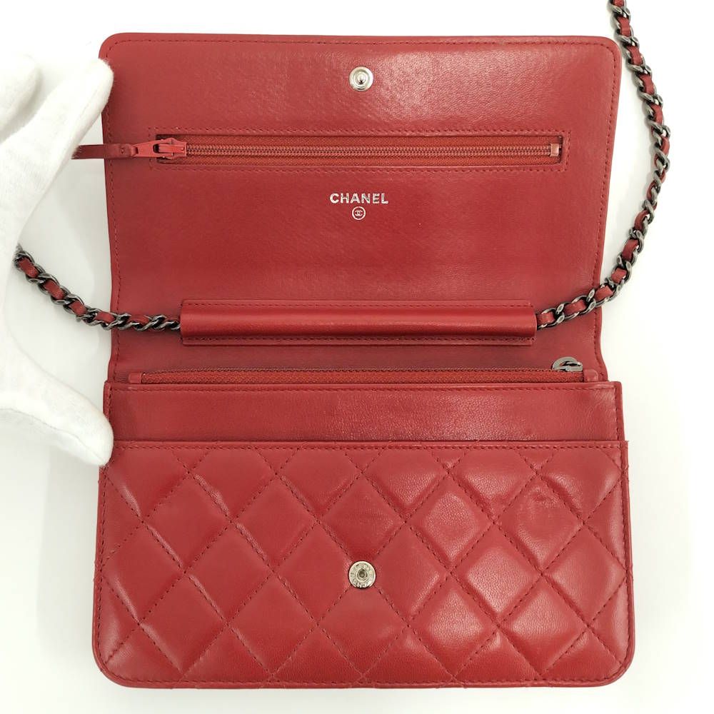 Chanel Boy Chain Wallet Lambskin Shoulder — view 6