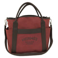 Hermes Sac de Panthere 2-Way Bag Canvas Bordeaux