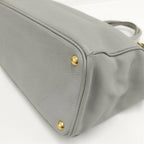 Prada Dyno Double Zipper Handbag Leather Gray — view 3