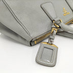 Prada Dyno Double Zipper Handbag Leather Gray — view 6