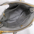 Prada Dyno Double Zipper Handbag Leather Gray — view 9
