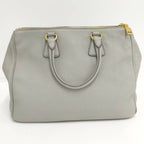 Prada Dyno Double Zipper Handbag Leather Gray — view 2