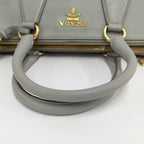 Prada Dyno Double Zipper Handbag Leather Gray — view 7