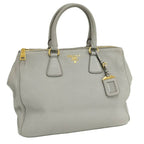 Prada Dyno Double Zipper Handbag Leather Gray