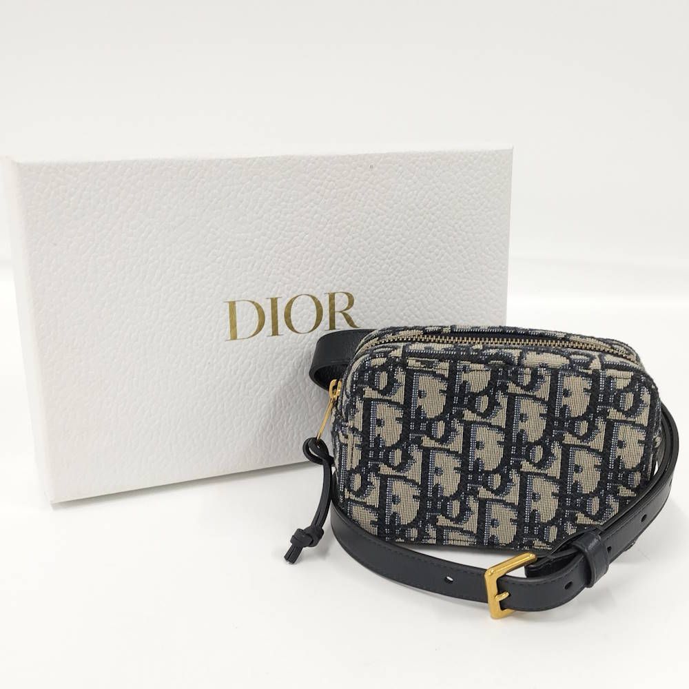 Dior Oblique Jacquard Waist Bag Canvas Navy — view 9