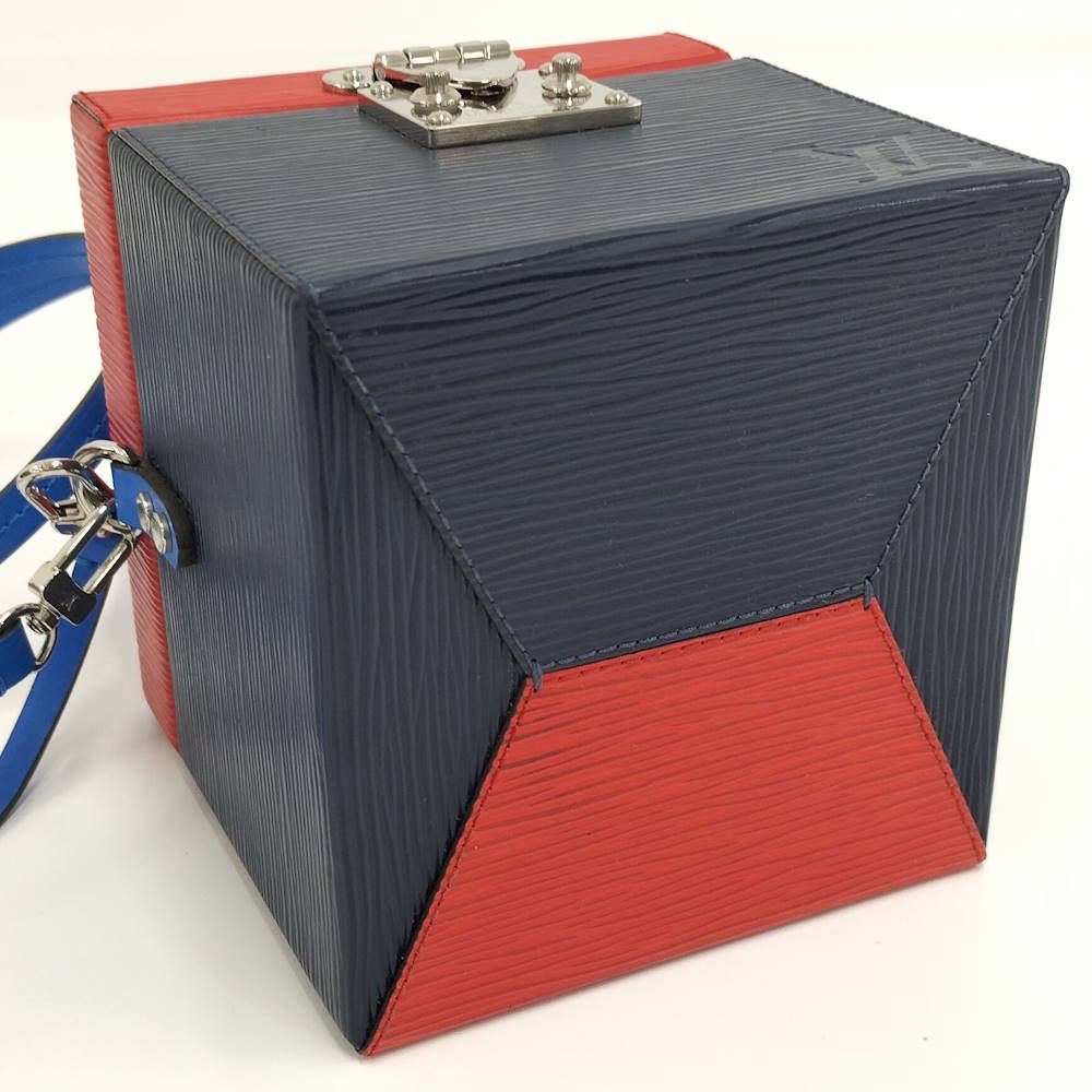 Louis Vuitton Bree Car Box 2-Way Bag Epi Red Navy Blue — view 4