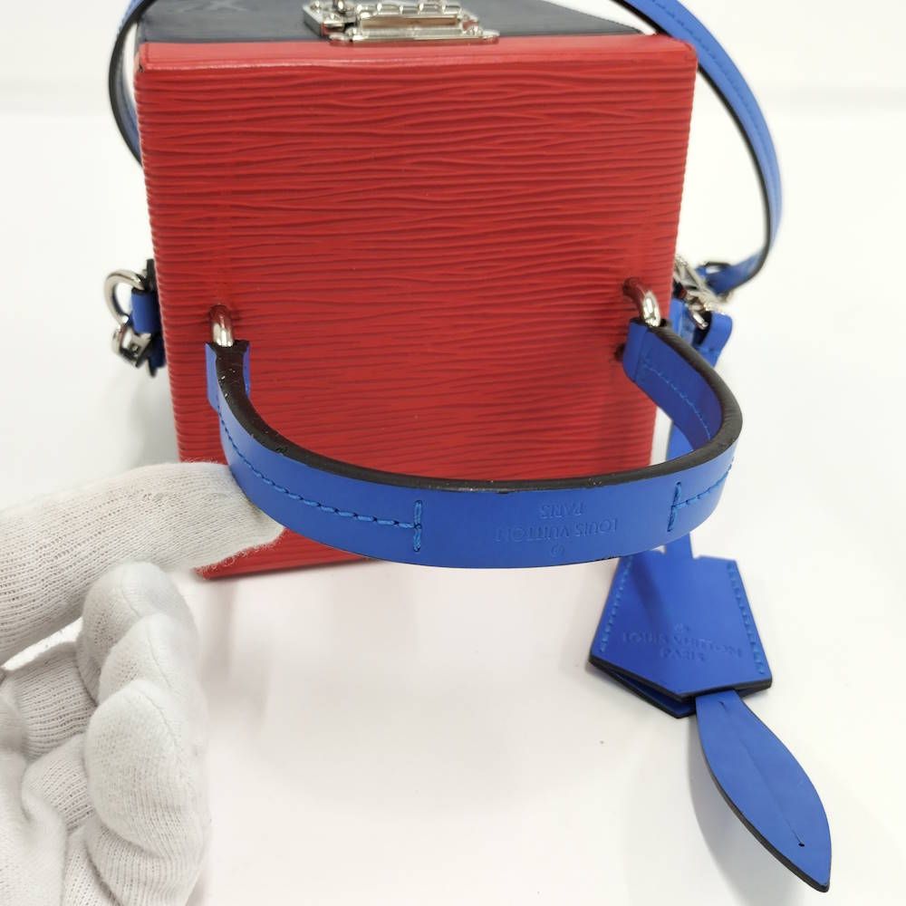Louis Vuitton Bree Car Box 2-Way Bag Epi Red Navy Blue — view 6