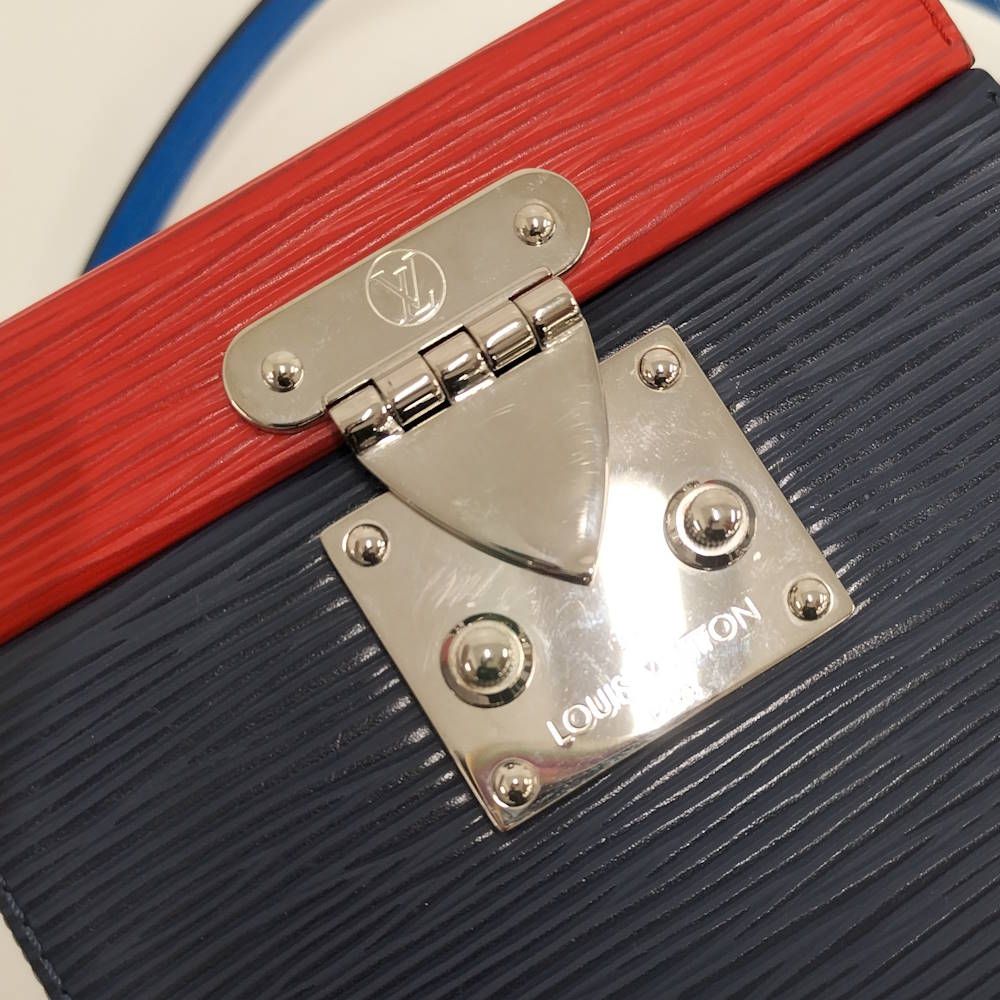 Louis Vuitton Bree Car Box 2-Way Bag Epi Red Navy Blue — view 8
