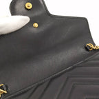 Gucci GG Marmont Chain Wallet Leather Black Shoulder — view 7