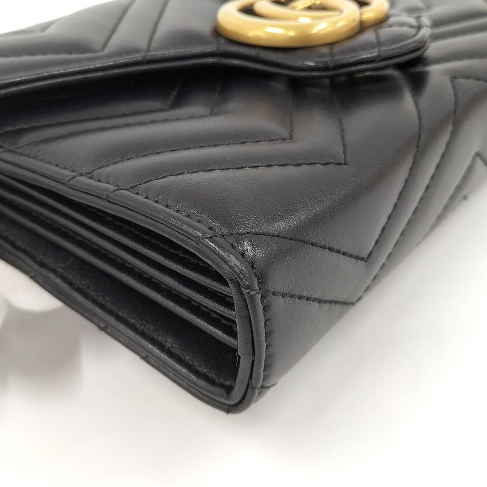 Gucci GG Marmont Chain Wallet Leather Black Shoulder — view 4