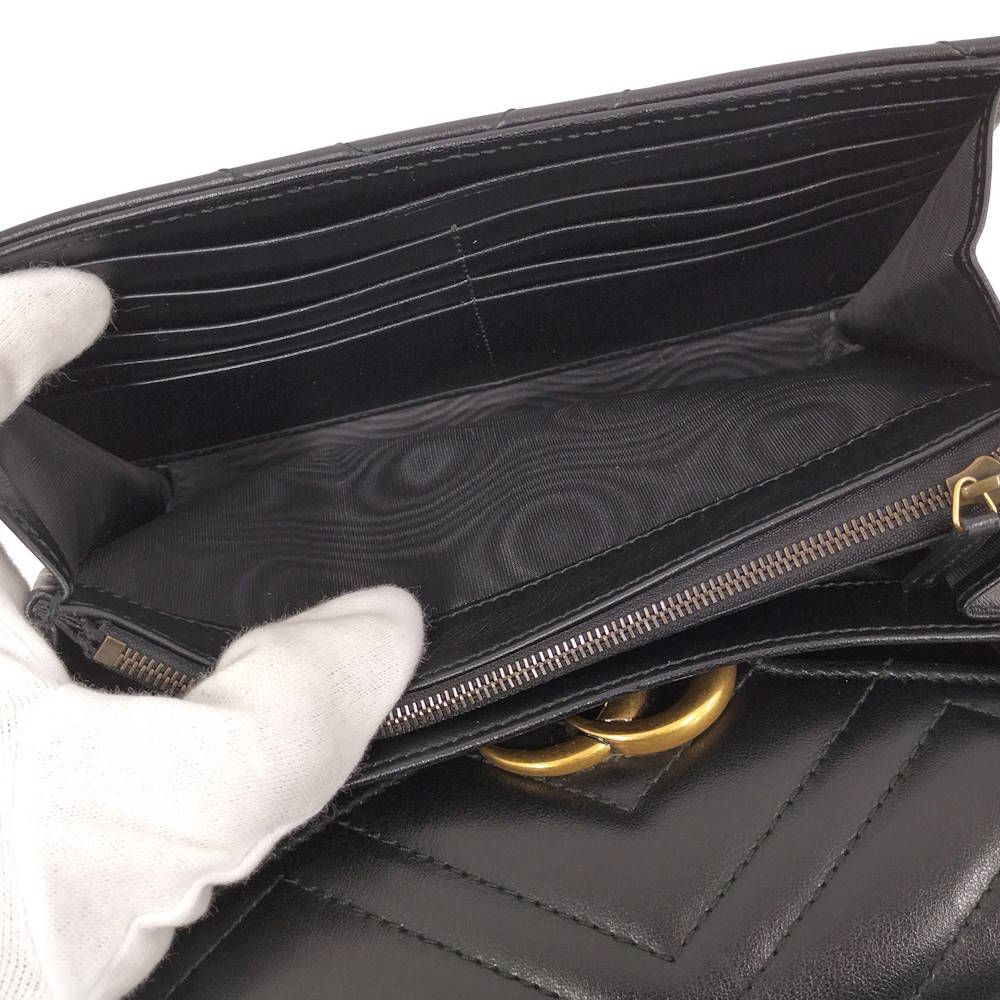 Gucci GG Marmont Chain Wallet Leather Black Shoulder — view 8