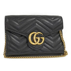 Gucci GG Marmont Chain Wallet Leather Black Shoulder
