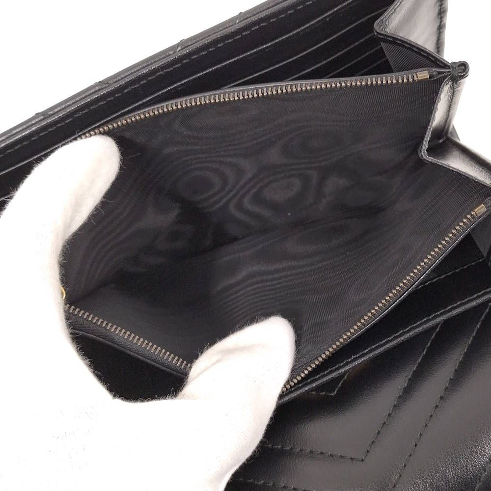 Gucci GG Marmont Chain Wallet Leather Black Shoulder — view 9