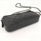 Chanel Boy Chain Wallet Leather Black Shoulder — view 4