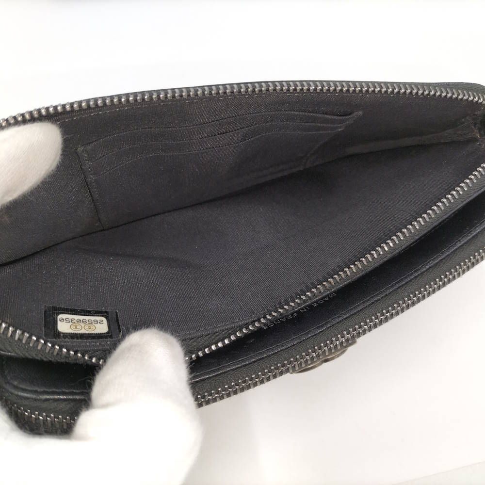 Chanel Boy Chain Wallet Leather Black Shoulder — view 9