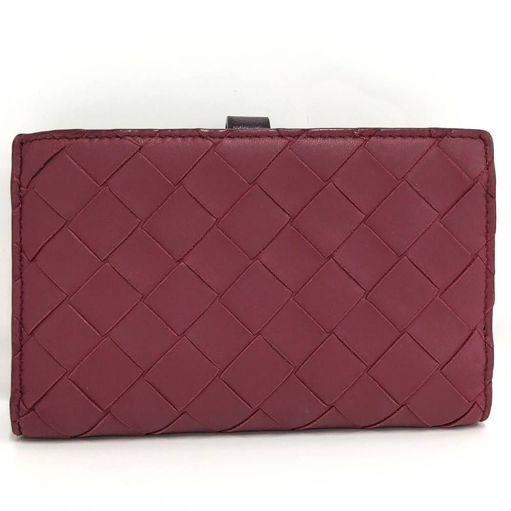 Bottega Veneta Bifold Wallet Intrecciato Leather Bordeaux — view 3