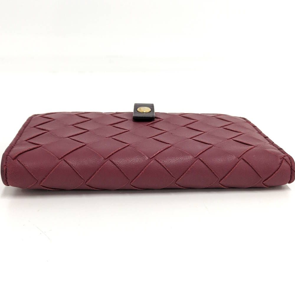 Bottega Veneta Bifold Wallet Intrecciato Leather Bordeaux — view 7