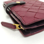 Bottega Veneta Bifold Wallet Intrecciato Leather Bordeaux — view 5