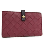Bottega Veneta Bifold Wallet Intrecciato Leather Bordeaux