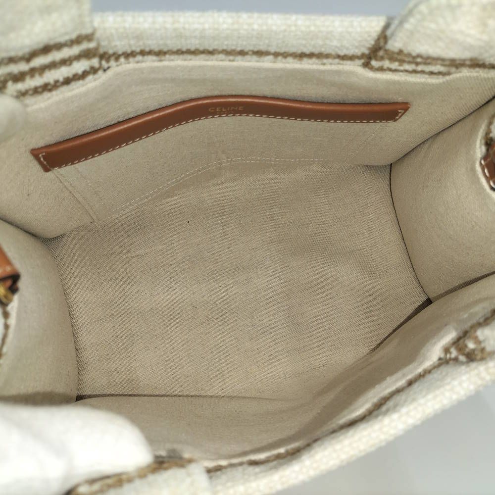 Celine Small Cabas Thais 2-Way Bag Canvas Beige — view 9