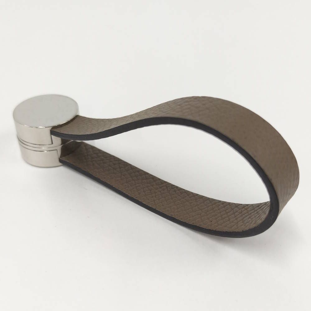 Hermes Maris Series Button Glove Holder Epsom Leather Gray Ju Gloves — view 3