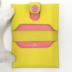 Hermes Rmscard Case Verso Leather Yellow Pink Shoulder — view 2