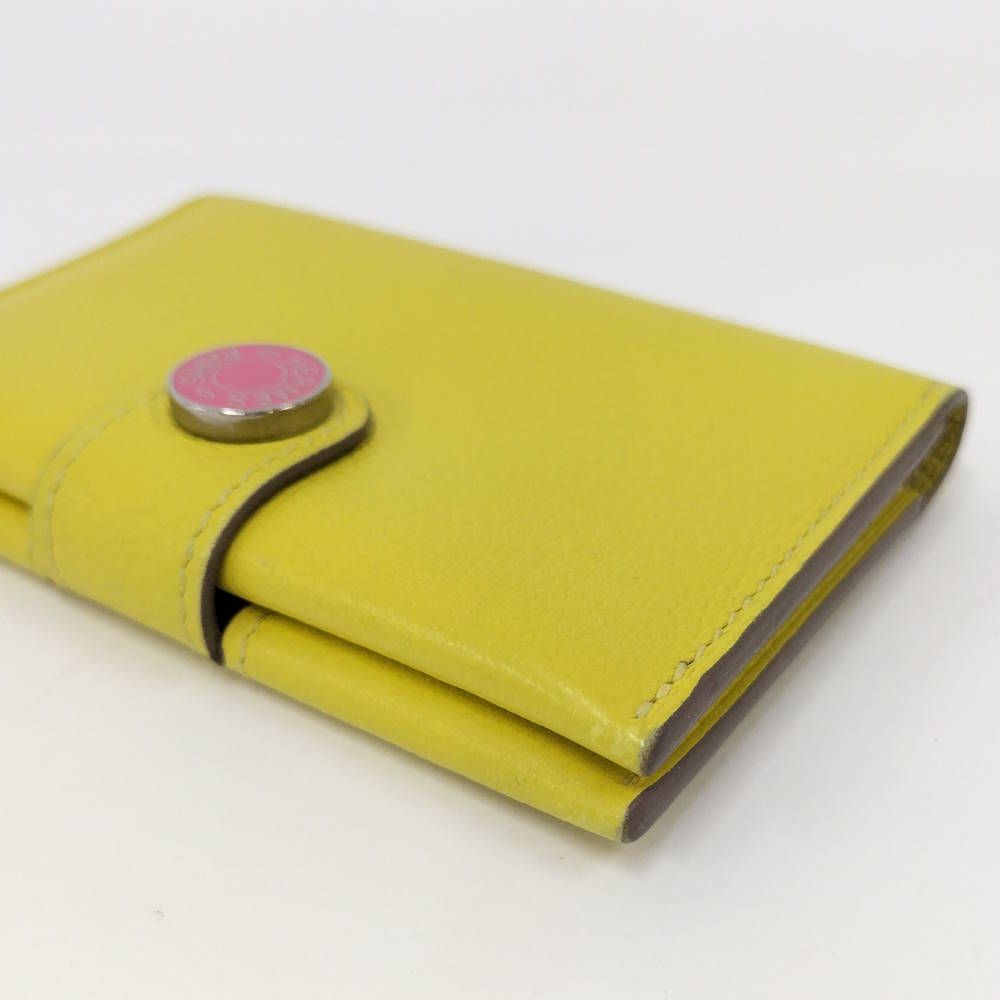 Hermes Rmscard Case Verso Leather Yellow Pink Shoulder — view 5