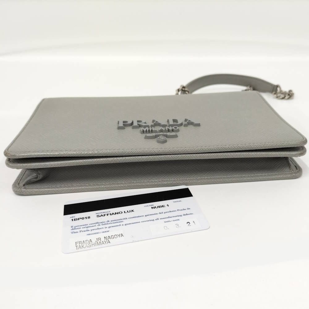 Prada Chain Shoulder Wallet Saffiano — view 4