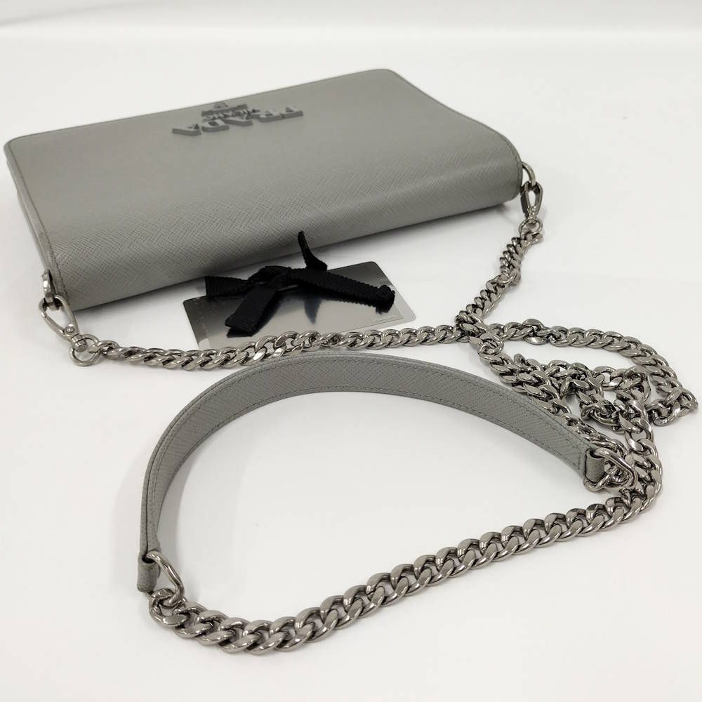 Prada Chain Shoulder Wallet Saffiano — view 6