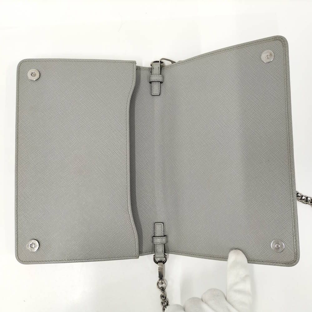 Prada Chain Shoulder Wallet Saffiano — view 7