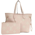 Louis Vuitton Neverfull MM Monogram Empreinte Rose Trianon Cream