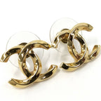 Chanel CC Logo Earrings Coco Plated Gold — view 2