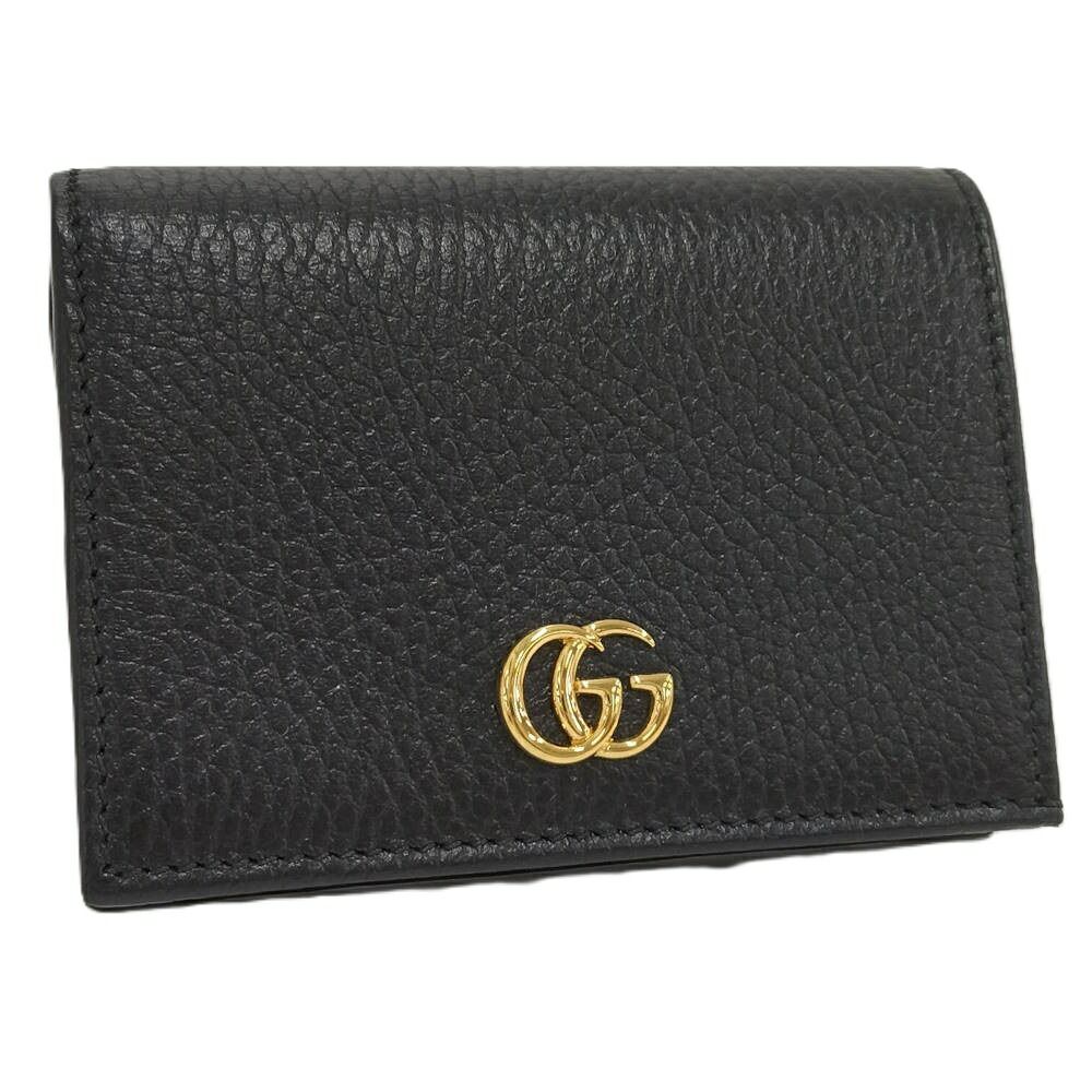 Gucci Compact Wallet GG Marmont Leather Black