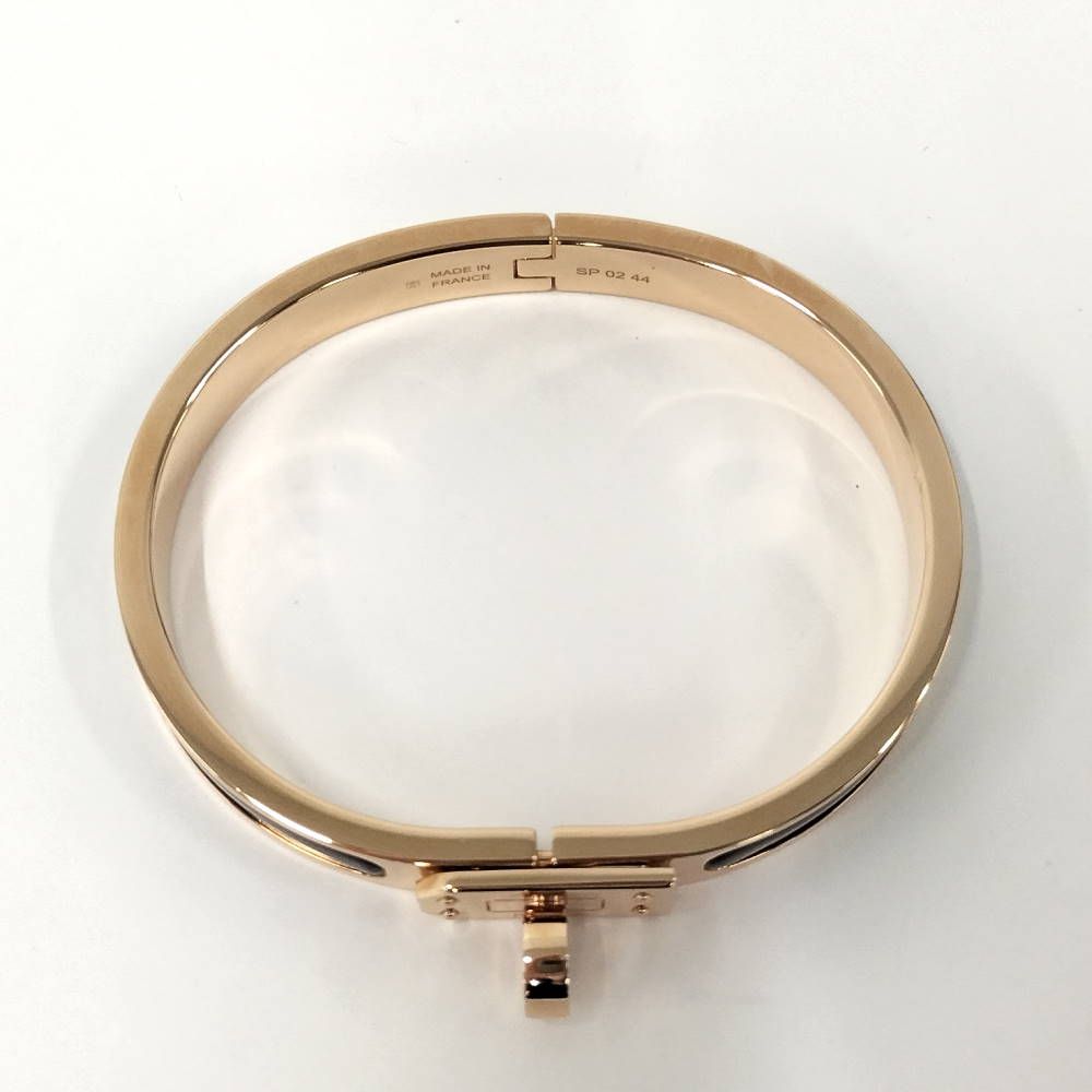 Hermes Mini Click Kelly Bangle Plated Gold Black Bracelet — view 2