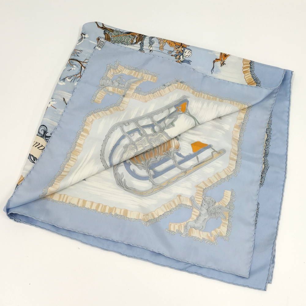 Hermes Carre 90 Scarf Traineaux Et Glissades Silk — view 2