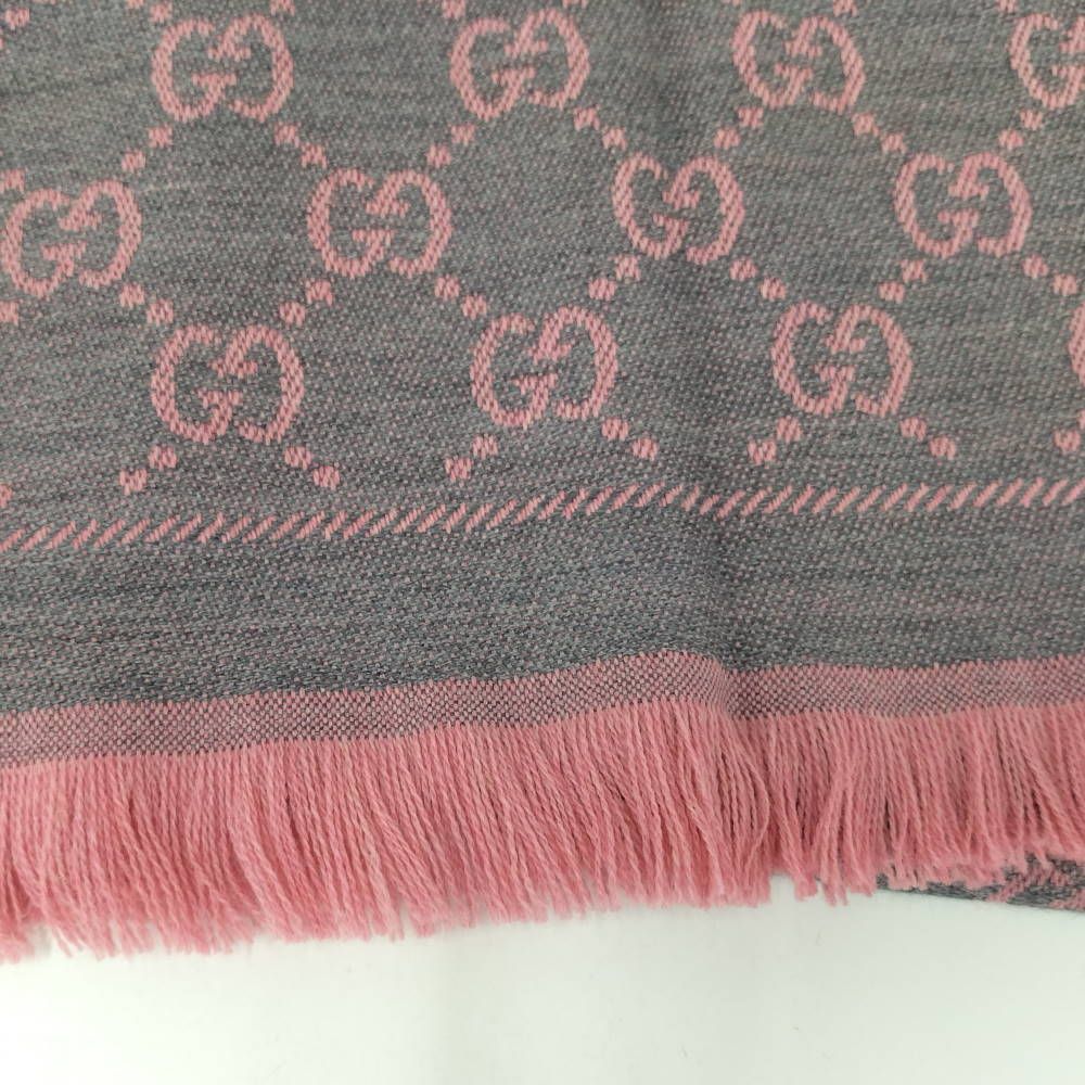 Gucci Scarf GG Pattern Gray Pink — view 3