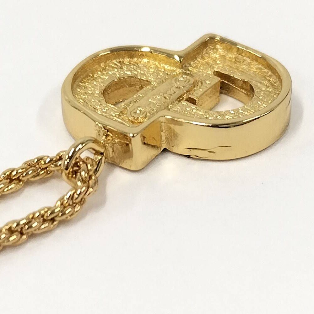 Dior Necklace Plated Logo Rhinestone Gold — view 6