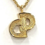 Dior Necklace Plated Logo Rhinestone Gold — view 2