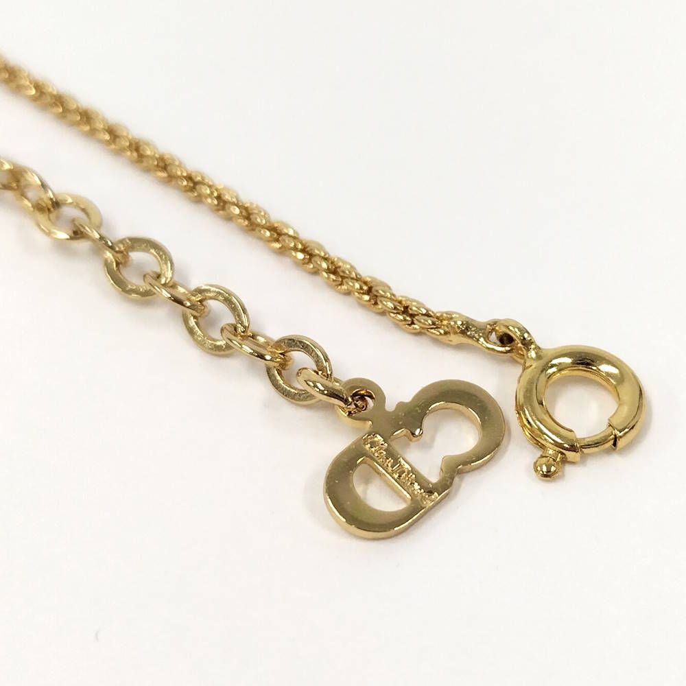 Dior Necklace Plated Logo Rhinestone Gold — view 9