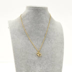 Dior Necklace Plated Logo Rhinestone Gold — view 3