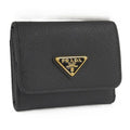 Prada Trifold Wallet Saffiano Leather Black