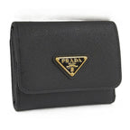 Prada Trifold Wallet Saffiano Leather Black