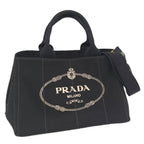 Prada Canapa 2-Way Tote Canvas Black